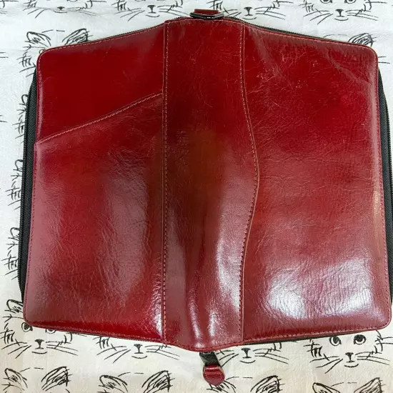 Large Leather Passport & Document Travel Wallet RED By Scully