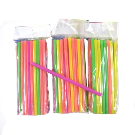 90 Jumbo Wide Disposable Plastic Party Drinking Smoothie Boba Bubble Tea Straws