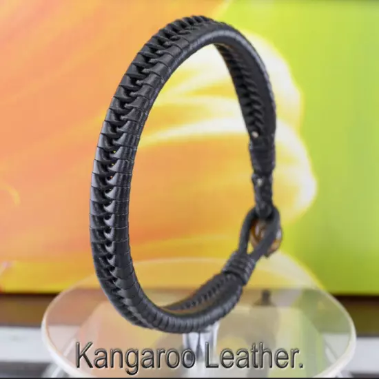 Wristband Armband Kangaroo LeatherTiger's Eye Men Bracelet Pulsera 2B-421