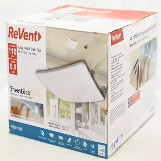 New ReVent Bath Exhaust Fan w/ Humidity Sensing RVSH110