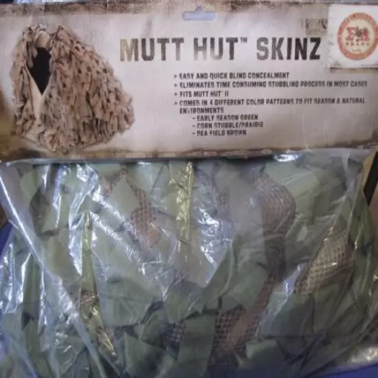 Final Approach Mutt Hut II Dog Blind Stubble Skinz- BROWN CAMO NETTING HUNTING 