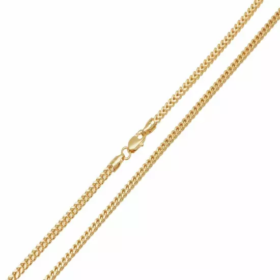 Solid 10k Yellow Gold 1mm-5mm Wheat Round Franco Chain Pendant Necklace 16"- 30"