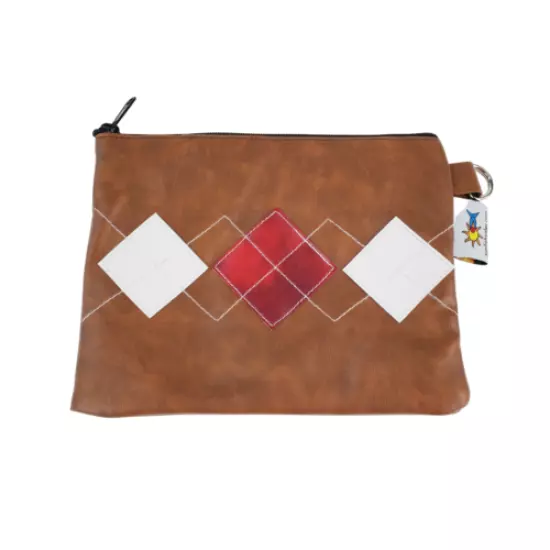 Brown Argyle Sunfish golf valuables pouch essentials bag