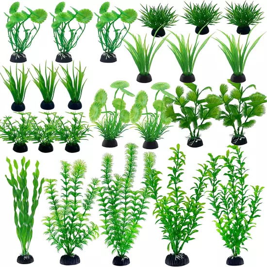 24 PCS Aquarium Plants Aquarium Decorations Small Artificial Aquatic Plants Fish