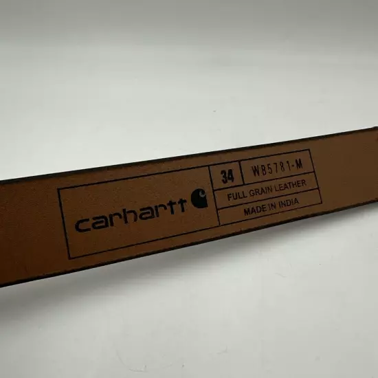 Carhartt Men's 34 Brown Stretch Rugged Flex Bridle Full Grain Leather Belt