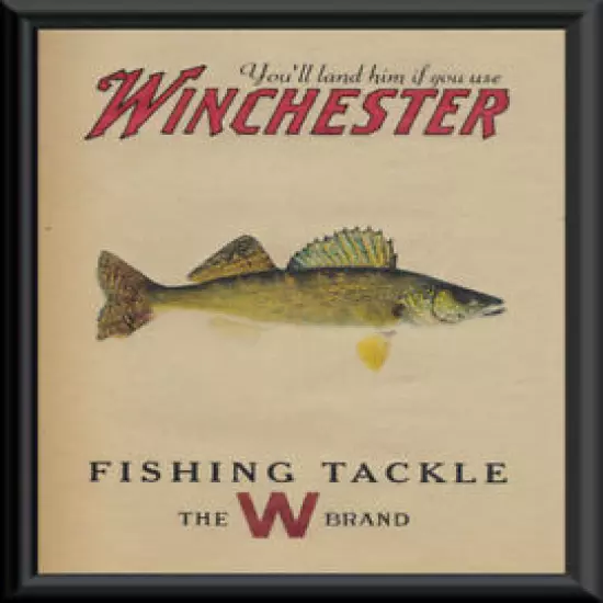 Winchester Walleye Fishing Tackle Ad Reprint On 90 Year Old Paper *P110