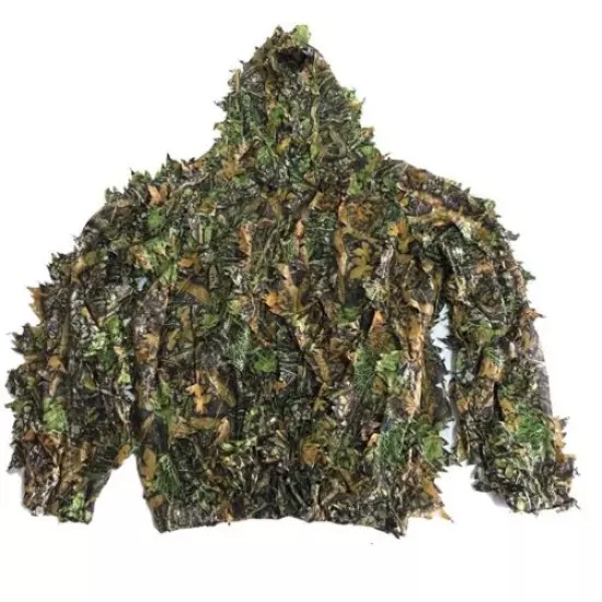 3D Leaf Sniper Woodland Ghillie Suit Camoflage Hunting Clothes With Cap Gloves