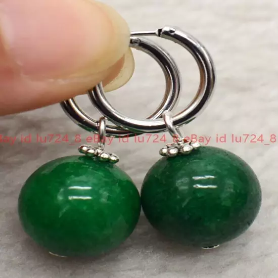 8/10/12mm Natural Multicolor Gemstone Round Beads Silver Leverback Earrings