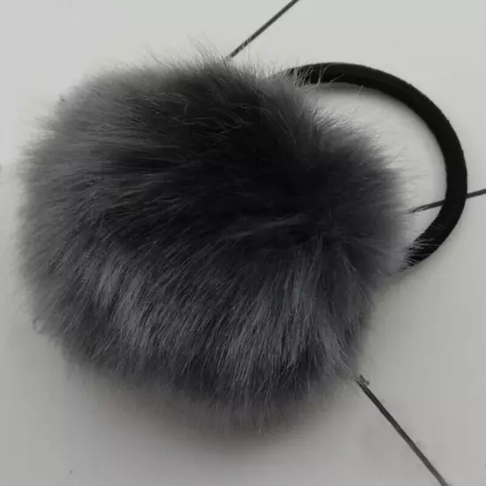 2/1PCS 6/5cm Fluffy Pompom Elastic Hair Ties Bobbles Fur Ball Ponytail Band