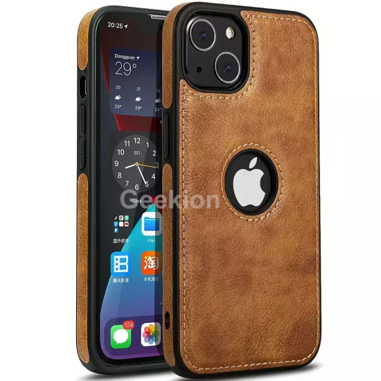 For Apple iPhone 16 15 14 Plus 13 12 11 Pro XR Max Case Leather Shockproof Cover