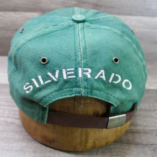 VTG 90's Chevy Silverado Z71 Green Adjustable Strap Back Hat Cap Unisex Made USA