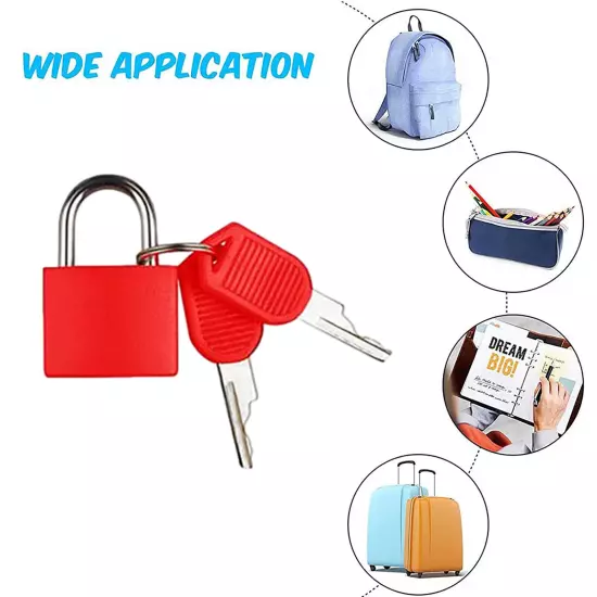 Suitcase Locks with Key Small Luggage Padlocks Metal Padlocks Mini Keyed Padlock