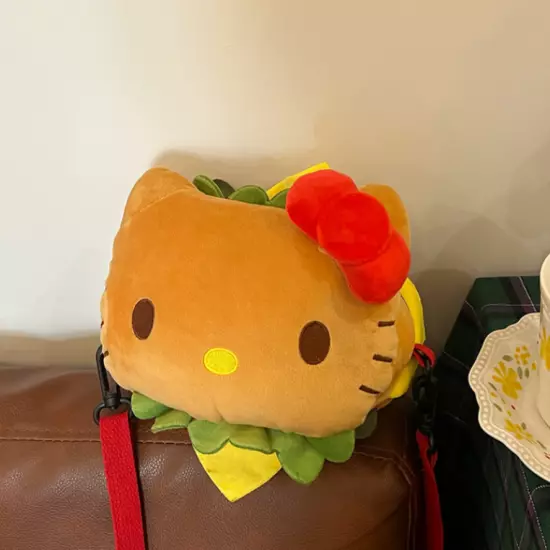 Hello Kitty Hamburger Crossbody Bag Plush Doll Handbag Girl Messenger Bag