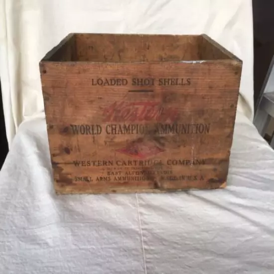 VINTAGE Western Cartridge Company Wood Crate 12 Ga Rifled Slug World Champion