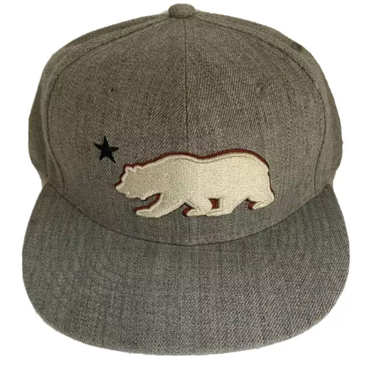 Levi's California Bear Adjustable Snapback Hat Cap Gray White Rust Blue Star