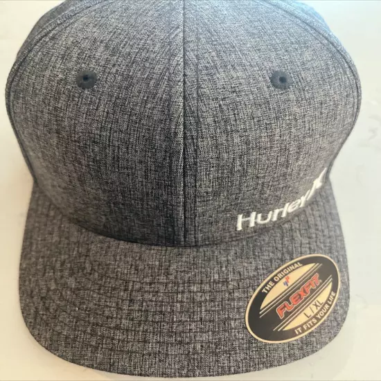 HURLEY BEIGE CORP TEXTURES HAT Cap SIZE L/XL Large X-Large Gray White )( NWT