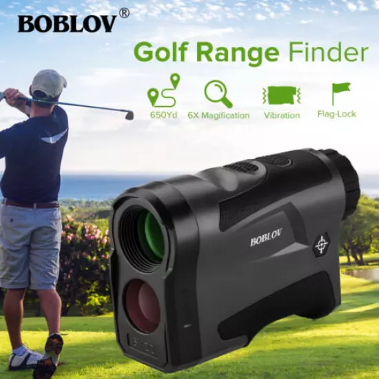 BOBLOV 6x22 Golf Telescope Rangefinder With Flag-Lock Vibration Function Black.