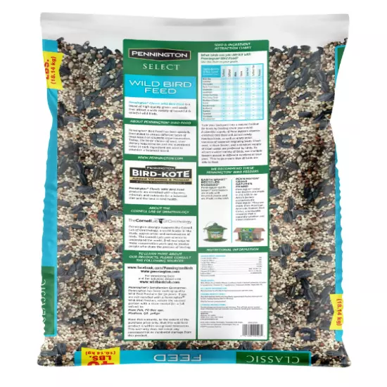 Pennington Classic Wild Bird Feed and Seed 40 lb Bag Dry 1Pack