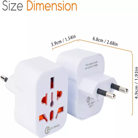 FORTRAVEL Europe Universal Travel Plug Adapter, Universal to Austria Outlet Plug