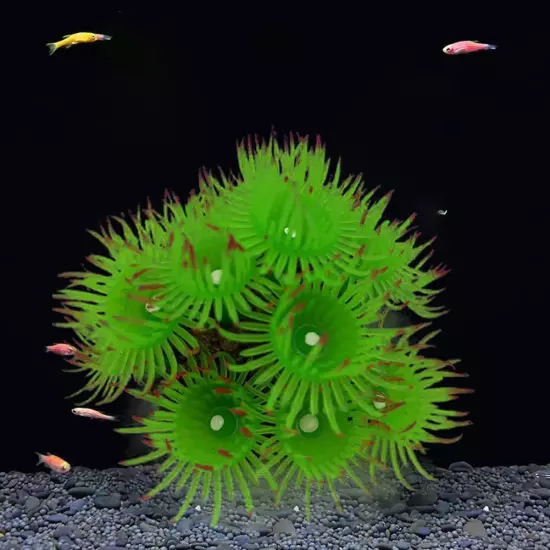 Silicone Glowing Simulates Coral Aquarium Plants Decor Tank Fish C7X2 N8O0