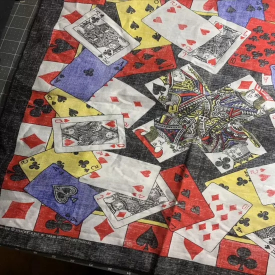 Vintage Springs House of Cards Poker Bandana Made in USA RN #14913 22"×22"