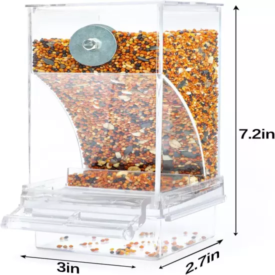 Rypet No Mess Automatic Bird Feeder Transparent Food Container 