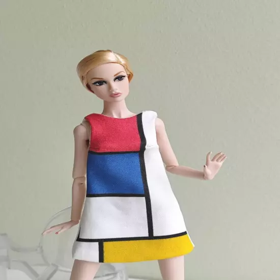 Red & Blue Color Block dress for Poppy Parker, Nu face, Nippon by Olgaomi