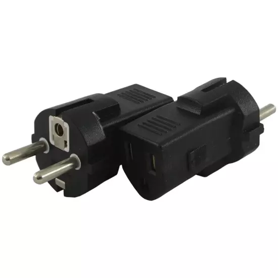 Conntek CEE 7/7 Schuko EURO to US NEMA 5-15R Travel Plug Adapter