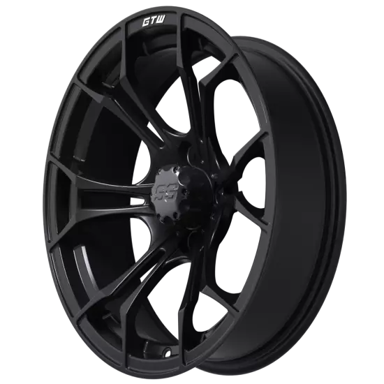 GTW Spyder 15x7 Matte Black Aluminum Golf Cart Wheel With 3:4 Offset