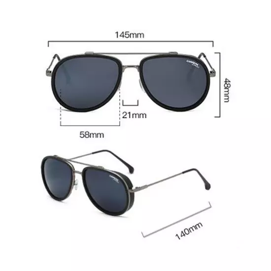 New Arrived Men Women Retro Sunglasses Windproof Matte Frame Carrera Glasses+Box