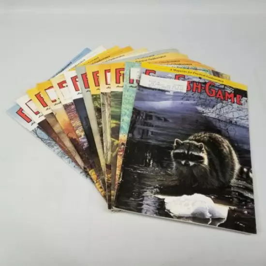 Vintage Fur Fish Game Magazine All 12 Issues of 1991 Articles Advertising Decor