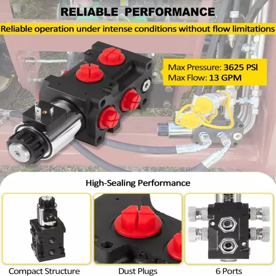 Hydraulic Multiplier Selector Diverter Valve With Rocker Switch DV5008RAG 13 GPM