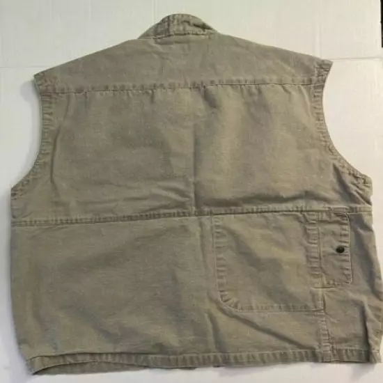 Wallaman Khaki Cotton Outdoor Fishing Hunting Safari Expedition Vest Large