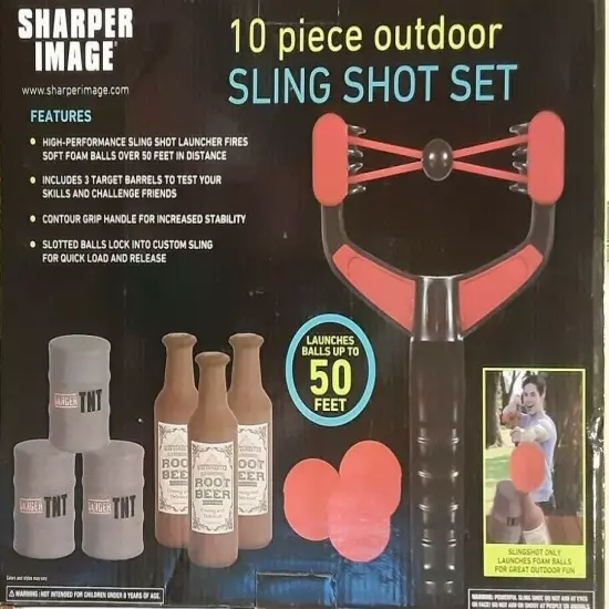 Sharper Image 10 Piece Outdoor Slingshot Game NIB