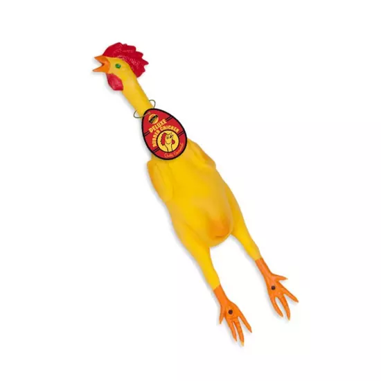 Deluxe Rubber Chicken Vinyl Yellow Prop 21" Funny Accessory Squeak Gag Gifts