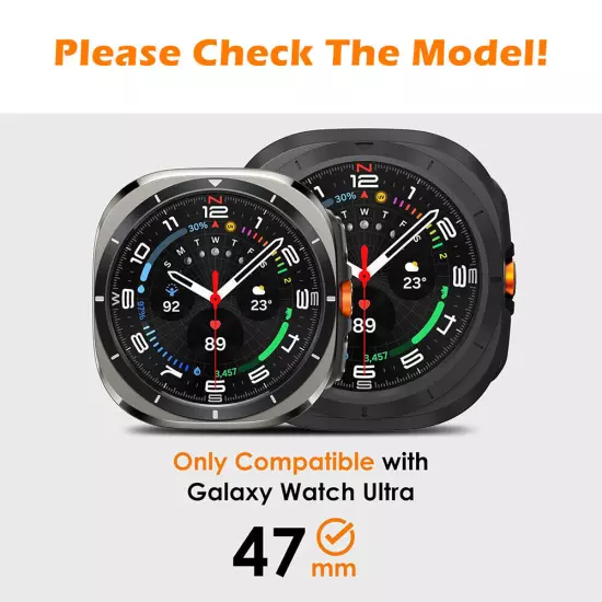 For Samsung Galaxy Watch Ultra Hard Case Glass Screen Protector Full Cover 47mm