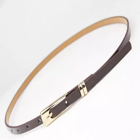 Fashion Women Lady Girl Skinny Waist Belt Thin Leather Narrow Waistband