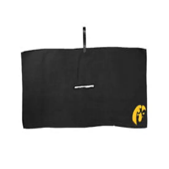 New Team Golf Iowa Hawkeyes 16" x 40" Black Microfiber Golf Towel