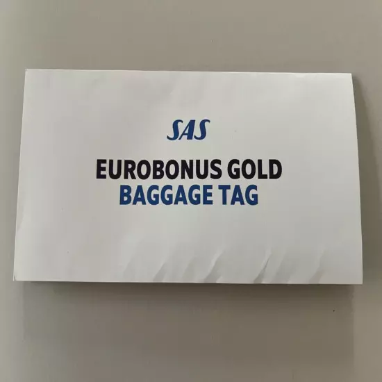 New - Scandinavian Airlines (SAS) - SkyTeam Elite Plus - Luggage Bag Tag