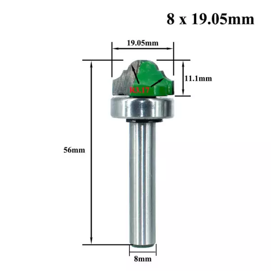 4PCS 8mm Shank Groove Double Roman Ogee Router Bit Set Woodworking Cutter