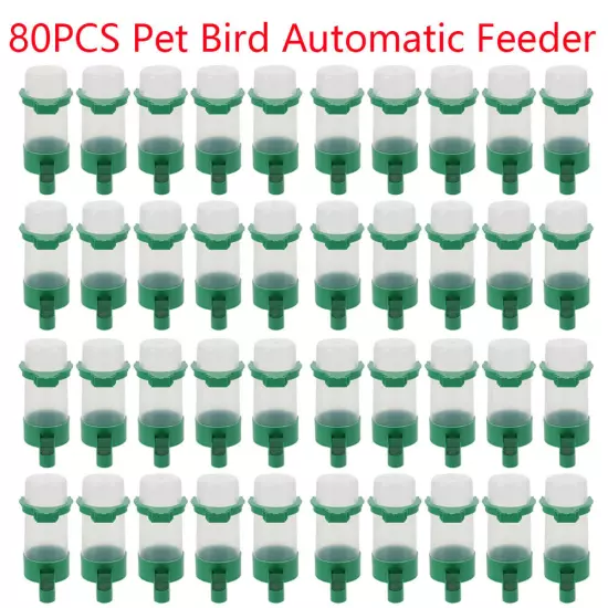 80pcs Automatic Parrot Waterer Bird Water Feeder Pigeon Drinker Quail Drinker US