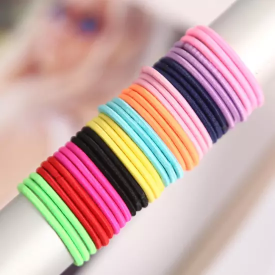 100Pcs Girls Kids Elastic Rubber Hair Bands Ponytail Holder Head Rope Ties DIY*