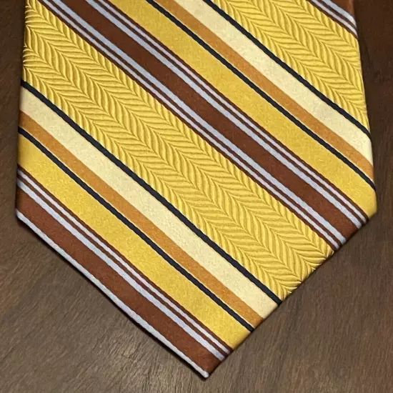 Jos. A. Bank Gold Brown Blue 100% Silk Men’s Neck Tie Made In China