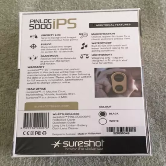 NEW!!! Pinloc 5000 IPS Range Finder Long Life lithium Battery 6X Magnification