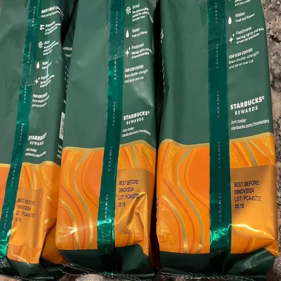 Starbucks Caramel Flavored Ground Coffee 11 Oz 3 Packages FREE NEXT DAY SHIPPING