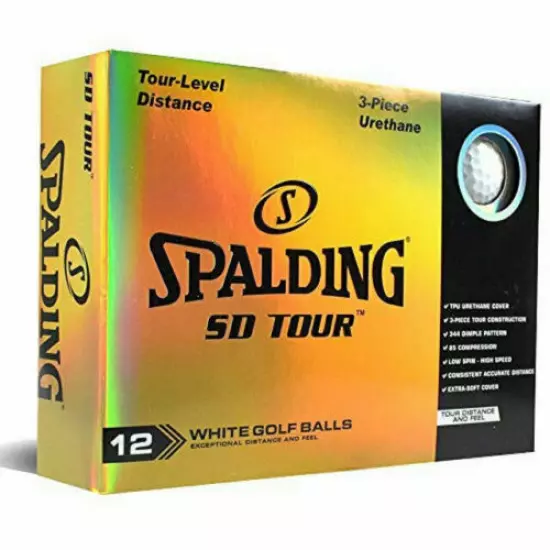 Spalding SD Tour Golf Balls - White, Lot Of 72 Balls - (6 Boxes Of 12 Balls )