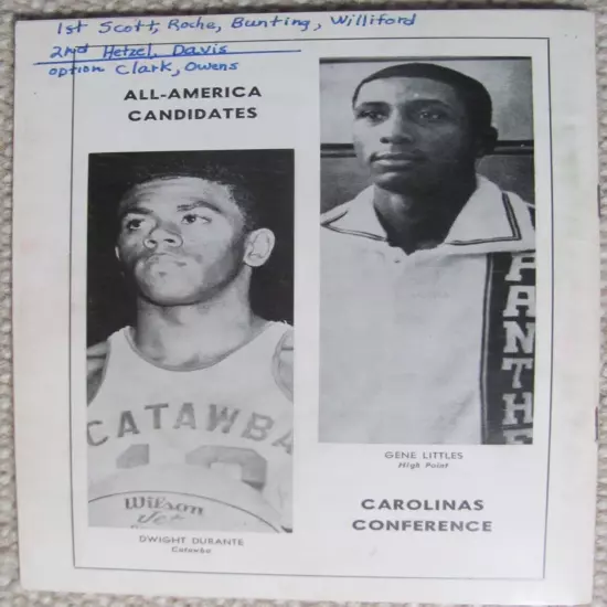 1969 Carolinas Conference Basketball Media Guide JC9