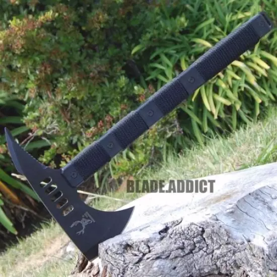 2PC 14.5" Survival Tomahawk Tactical Throwing Hatchet Hunting Survival AXE Knife