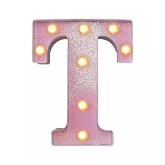 Led Light Up Letter,Pink Marquee LED Letter Lights 26 Alphabet,Lighted Letters A