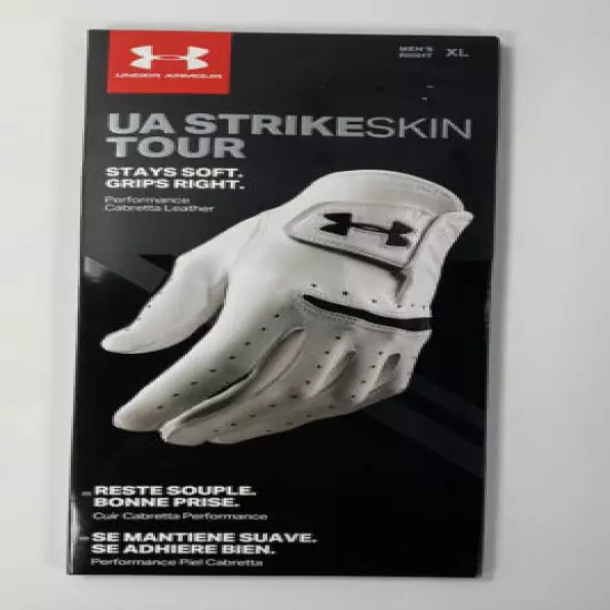 Under Armour UA Strikeskin Tour Glove White Golf Glove - Size XL Right